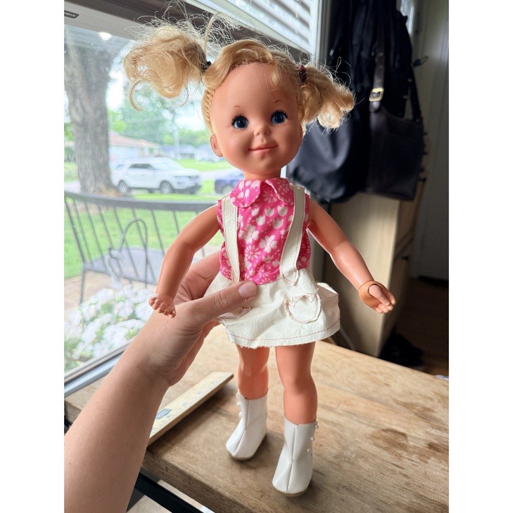 1970 Mattel Shopping Shoppin' Sheryl Doll 14" Vintage Original Dress & Shoes